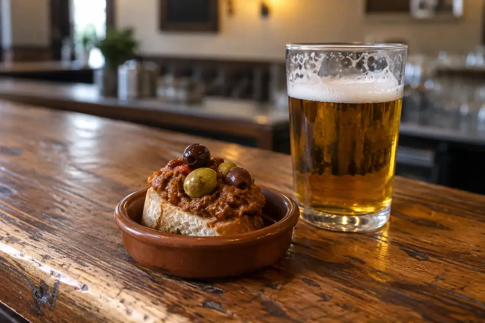 Een tapa bij een drankje in Granada