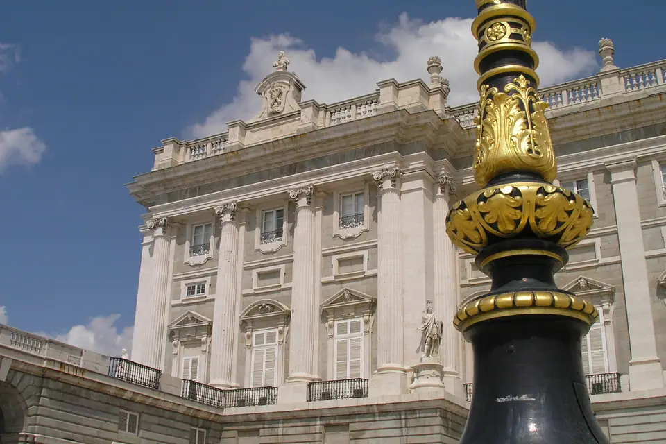 Het koninklijk paleis in Madrid, augustus 2010.