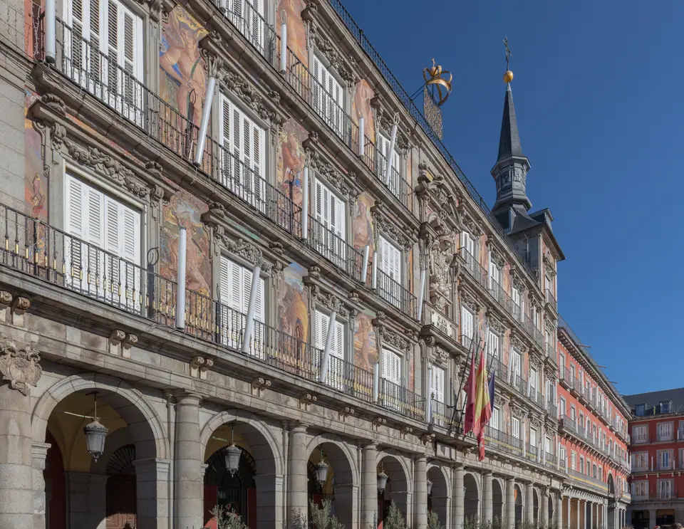 Plaza Mayor in Madrid, januari 2023.