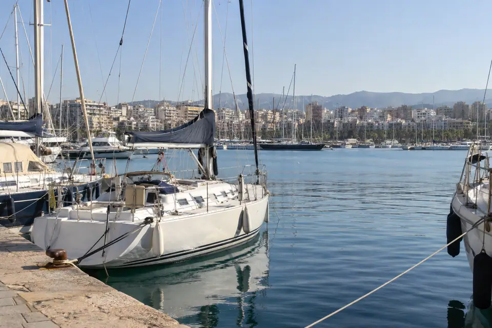 Zeilboten in de baai van Palma