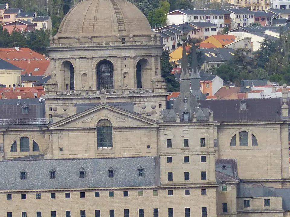 De zuidgevel van het klooster van El Escorial, 2016.
