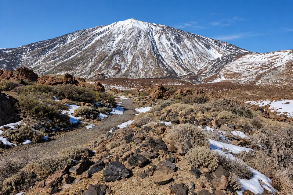 De Teide boven de vlakte van Las Cañadas
