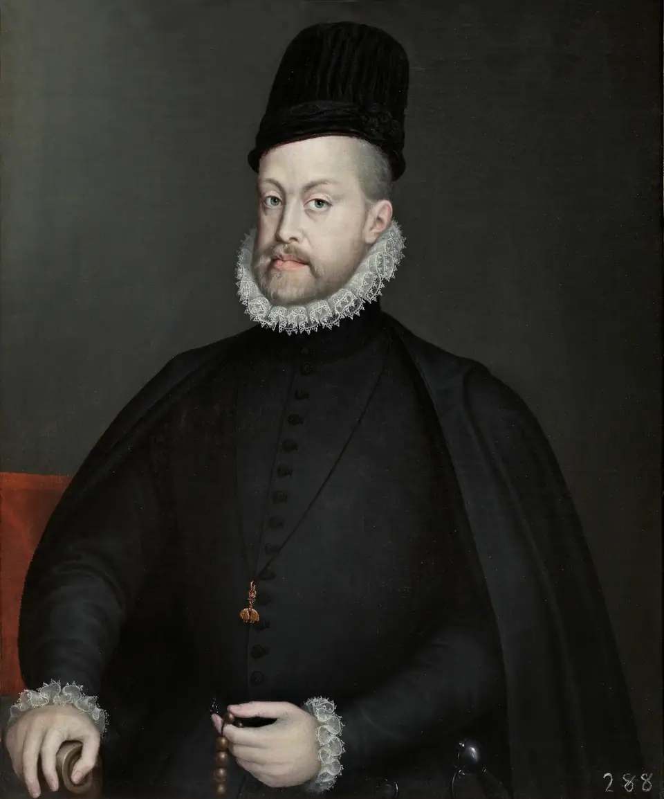 Filips II (1573), Sofonisba Anguissola. Reproductie van een schilderij.