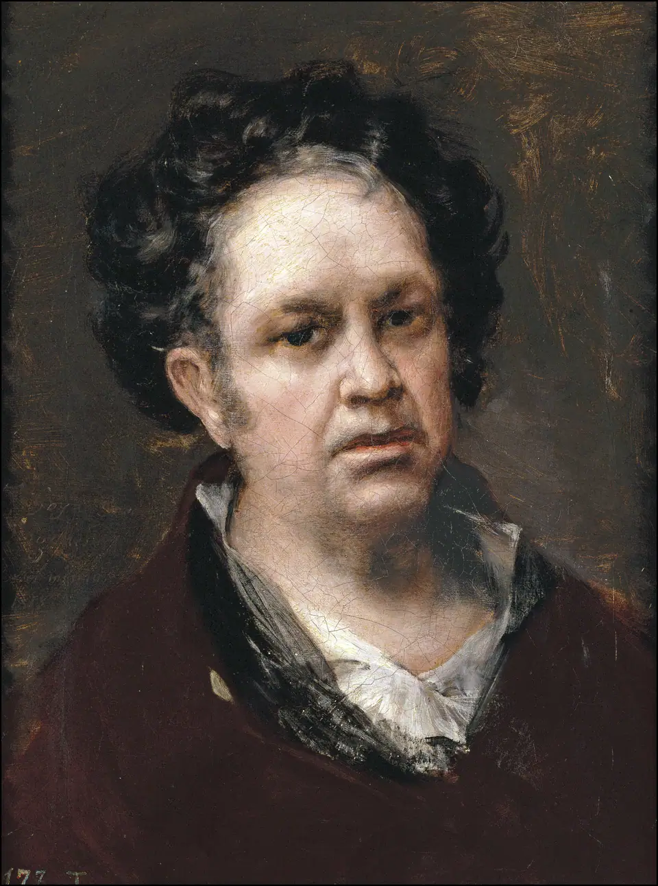 Zelfportret van Francisco Goya uit 1815. Reproductie van een schilderij.