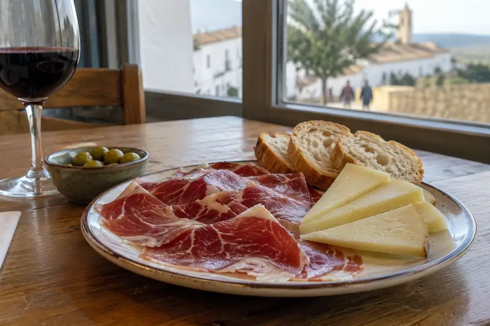 Jamón en kaas als eenvoudige tapa